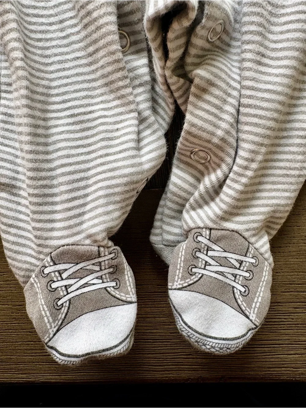 Converse Baby Grey Striped Footie Pajama- NB